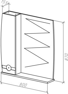 Зеркало-шкаф Bellezza Абрис 80см левый белый 00000006113